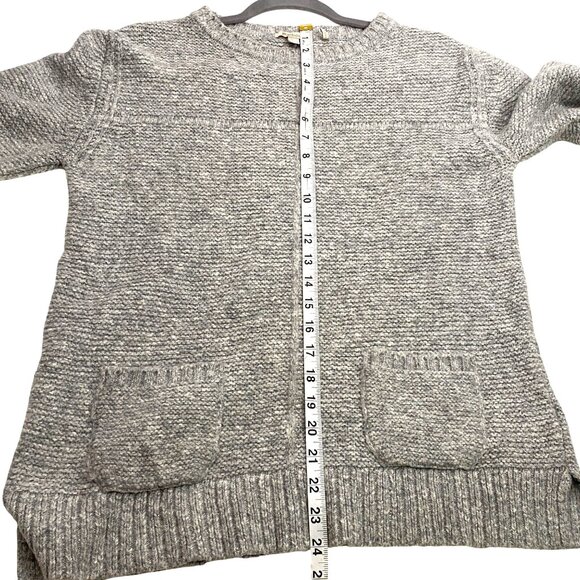 Barbour Womens Malvern patch pocket Crew Sweater Size 8 light Gray textured - Picture 11 of 12